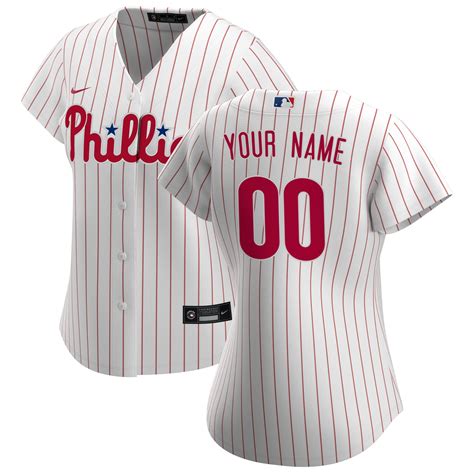 Philadelphia Phillies Womens Home Replica Custom Jersey White Custom