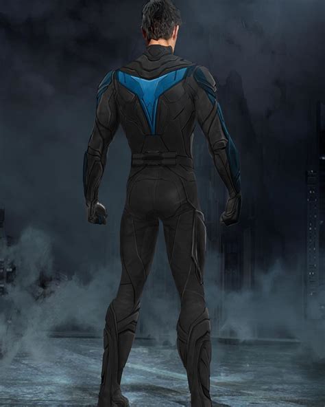 An Artists Rendering Of A Man In A Black And Blue Suit Standing With