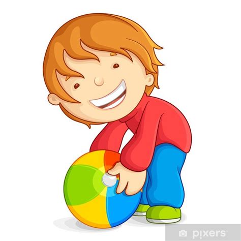 Fotomural Ilustración vectorial de niños jugando con pelota de playa • Pixers® - Vivimos para ...