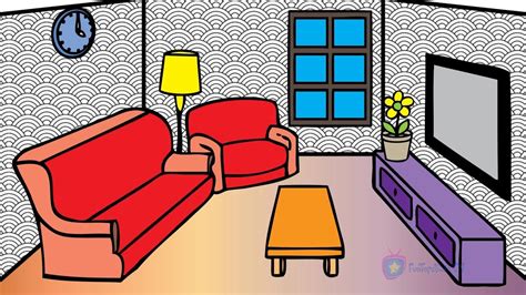 A simple app for your kids to paint and color. How to Draw Livingroom Coloring Pages for Kids Learn ...