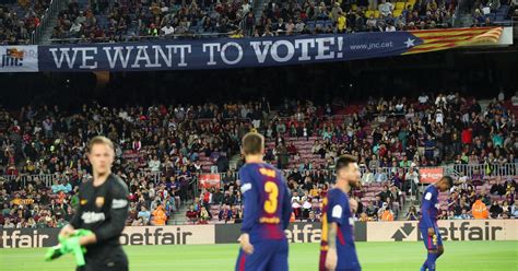 barcelona s match against las palmas to be played behind closed doors amid referendum violence