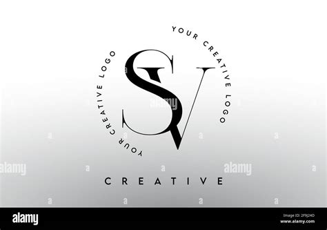 Sv Letter Logo Design With Serif Typography Font And Elegant Modern