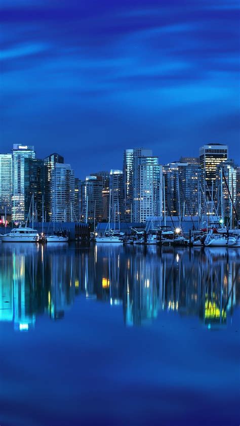 Coal Harbour At Night Vancouver Backiee