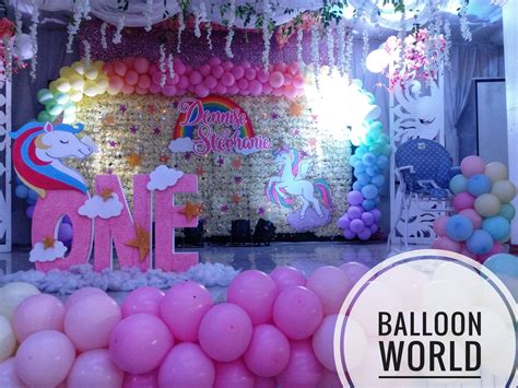 One Balloon Balloons Unicorn Theme Stage Set 1st Birthday Globes