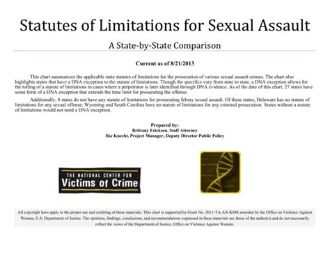 statute of limitations for sexual assault