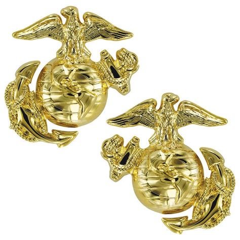 Usmc Collar Device Ega Gold Dress Enlisted Rank Insignia Military