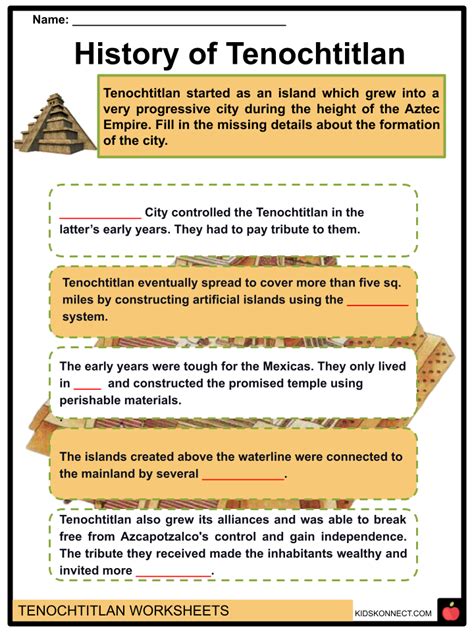 The Ancient City Of Tenochtitlan History Society Facts And Worksheets