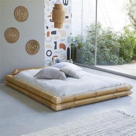 86 inches long x 76 inches wide x 18 inches high. Balyss Bamboo Futon Bed Frame for 160x200 (With images ...