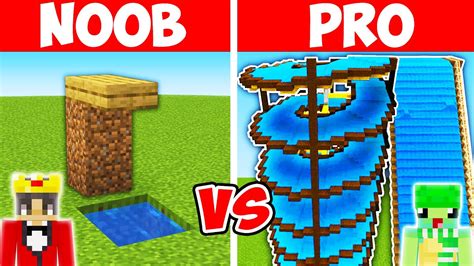 Minecraft Noob Vs Pro Giant Water Park Build Challenge Trapholizay