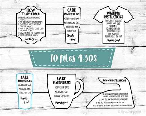 Download Care Instructions Svg Bundle Decal Application Garment ...