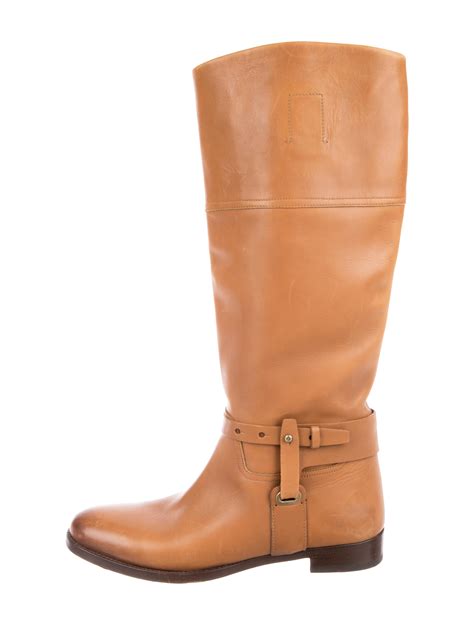 ralph lauren collection leather knee high boots shoes ral22431 the realreal