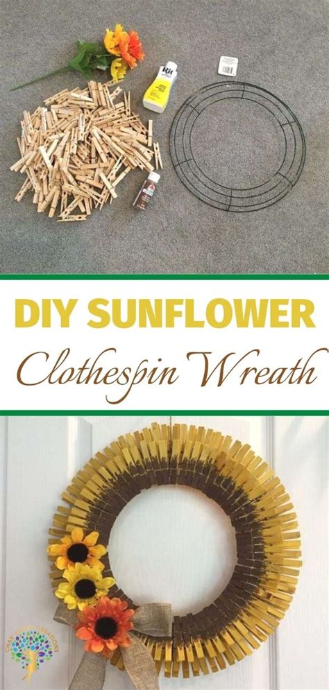 How To Make A Clothespin Sunflower Wreath