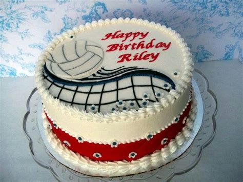 Pin By Danielle Clark On Fondant Buttercream And Sponge Volleyball Cakes Volleyball Birthday