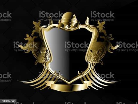 Golden Luxury Heraldic Helmet Coat Of Arms Emblem Crest Background