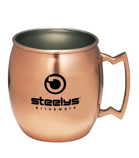 16 Oz Custom Printed Moscow Mule Mug In Copper Finish Steelys Drinkware