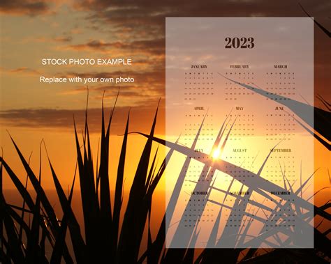 Calendar Template 2023 Photoshop Overlay Psd And Png Files Etsy Singapore