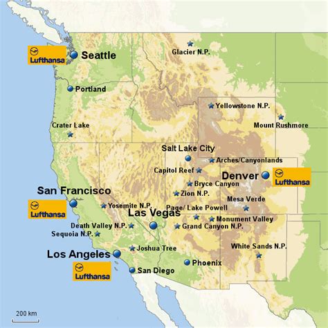Landkarte Usa Westen