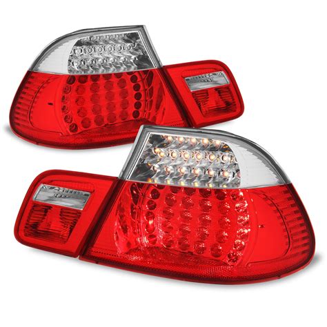For 2003 06 Bmw E46 325ci 330ci M3 Coupe Model Red Clear Led Tail Brake