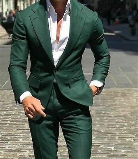 Men Suits Green Piece Formal Fashion Wedding Suit Groom Wear Etsy