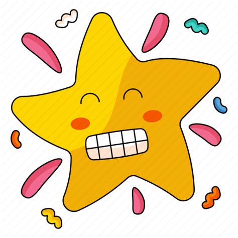 Emoticon Emoji Smileys Gold Star Laughing Expression Icon