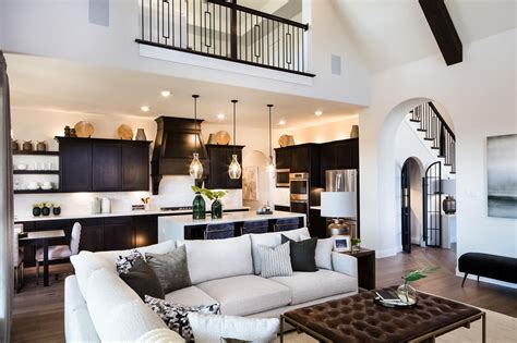 Dark Wood Cabinets And Ceiling Beams Add Warmth Richness And Texture