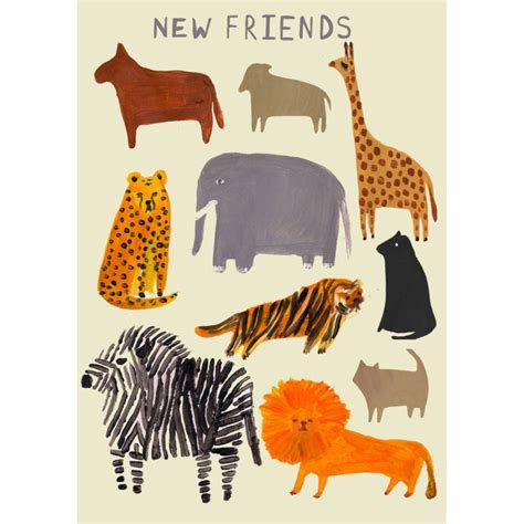 'New Friends' print by Laura Gee | Folk illustration, Folk art animals ...
