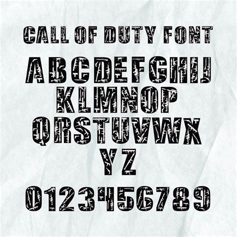 Call Of Duty Font Svg Alphabet And Numbers Svg Files Etsy Finland