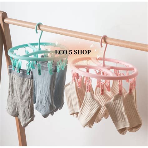 Clothes Hanger With 12 Clips Round Clothes Hanger 360c Socks Clothes