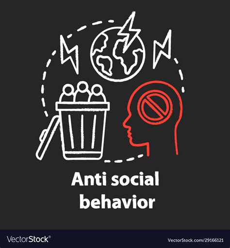 Anti Social Behavior Chalk Concept Icon Royalty Free Vector