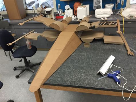 Working On A Cardboard X Wing In Art Class • Rart Star Wars Diy