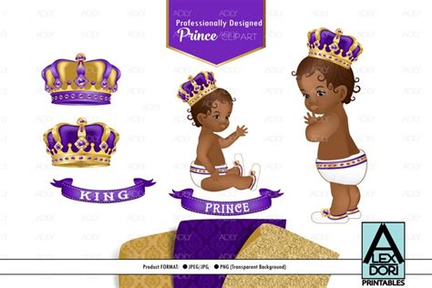 Purple Gold Baby Boy Prince Set Of Png Royal Clipart