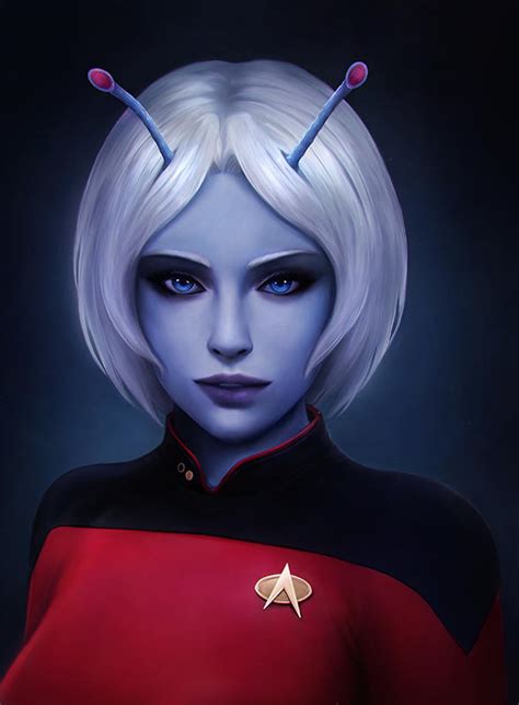 Star Trek Commission Andorian Female Portrait By Marseillecraft On