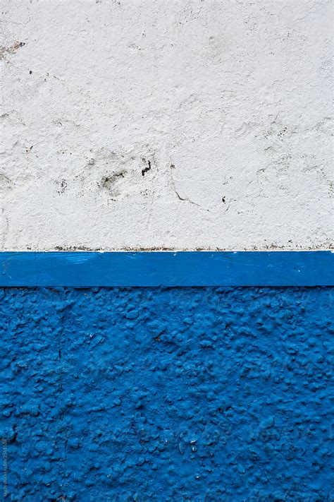 Half Blue Half White Wall Background By Stocksy Contributor Kkgas