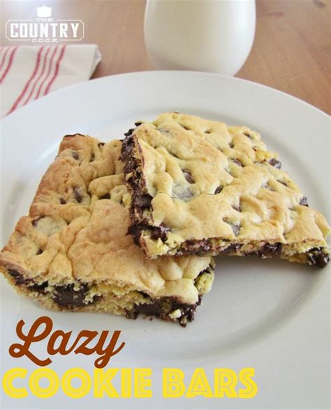 Lazy Chocolate Chip Cookie Bars Are Made With A Boxed Cake Mix And