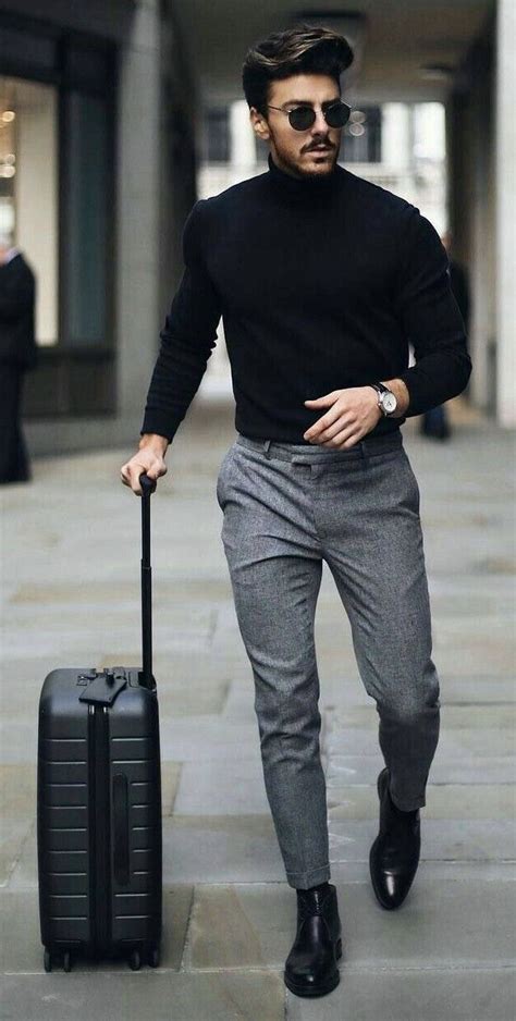 Rowanrow With A Monochrome Fall Combo With A Black Turtleneck Gray
