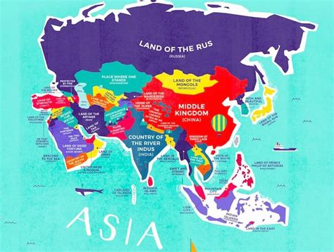 Literal Names Country Names Asia Map Map