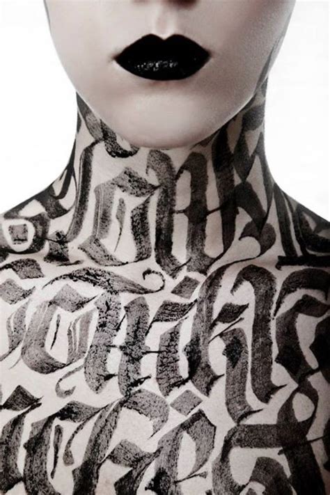 Black Letter By Jan Koke Calligraphy Art Body Painting Body Art Tattoos