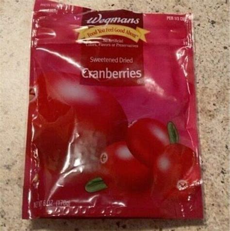 Wegmans Sweetened Dried Cranberries 6 Oz Nutrition Information Innit