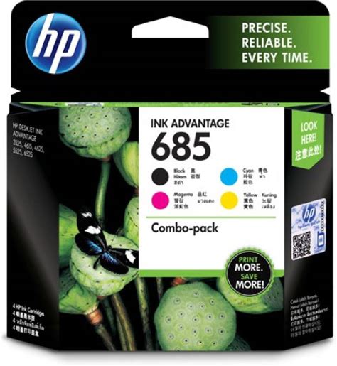 Hp 685 Cmyk Combo 4 Pack Tri Color Ink Cartridge Hp
