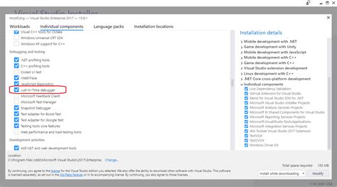 How To Enable Just In Time Debugger In Visual Studio 2017 Stack Overflow