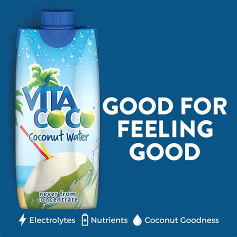 Vita Coco Coconut Water Pure Naturally Hydrating Electrolyte Drink Smart Alternative To