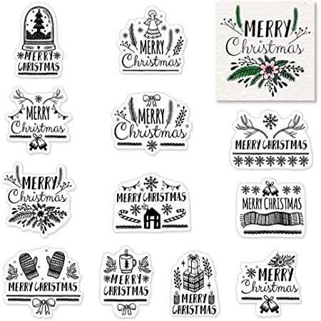 Amazon Com Christmas Words Clear Stamps For Card Making Decoration And Scrapbooking Supplies