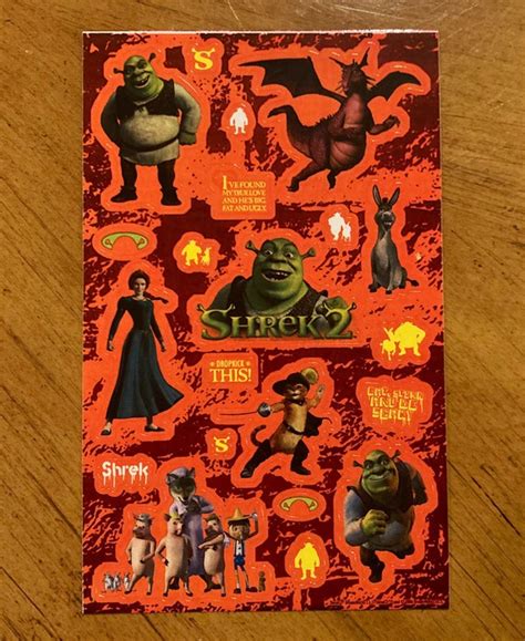 Vintage Shrek Sticker Sheet Etsy Australia