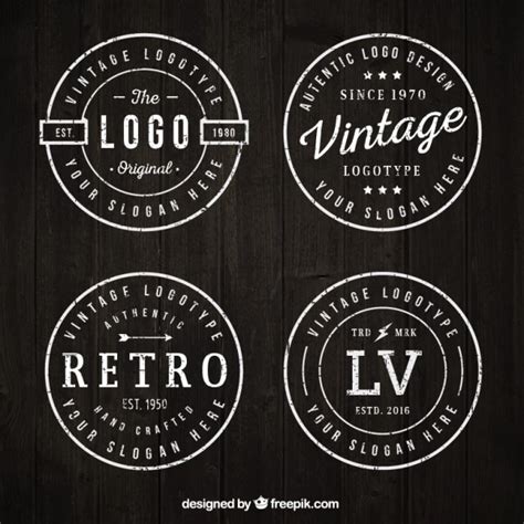 Logos Vintages Rounded Vecteur Gratuite