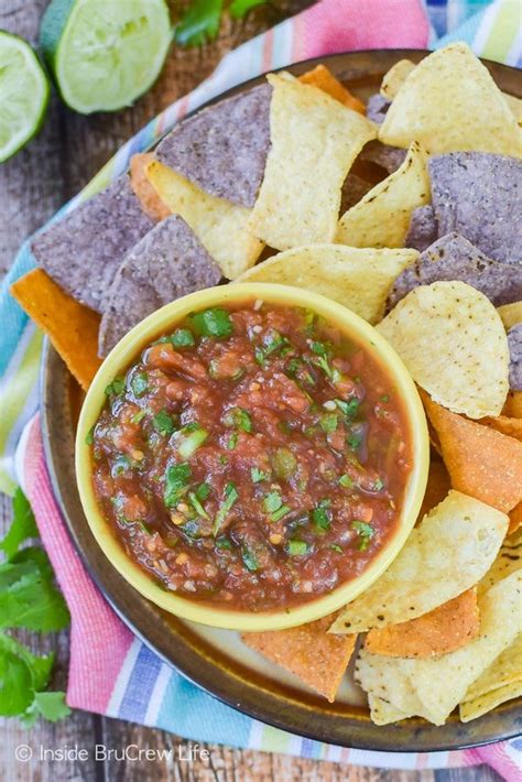 If you plan to freeze your salsa, stick to paste tomatoes. Easy Homemade Salsa - using canned tomatoes, onions, and ...
