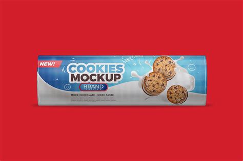 Round Cookies Wrapper Packaging Mockup Features Hi Res 1 Psd File