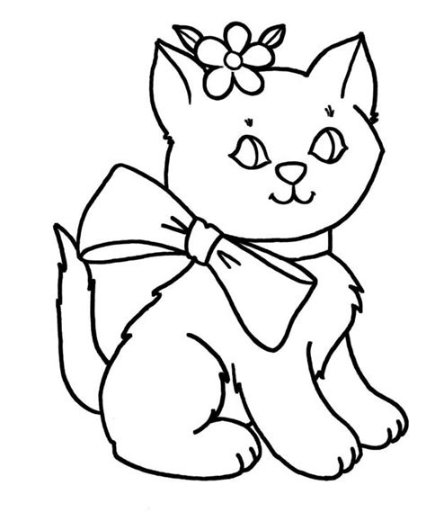 Beautiful Kitty Cat In Lovely Outfit Coloring Page : Kids Play Color
