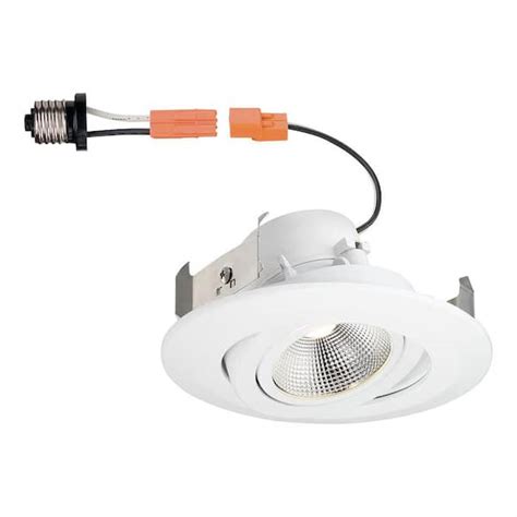 Commercial Electric 4 In White Integrated Led Recessed Can Light