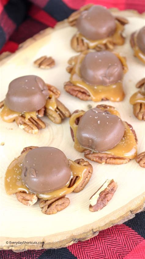 The first step in making chocolate turtles is to make caramel. How To Make Turtles With Kraft Caramel Candy - Homemade ...