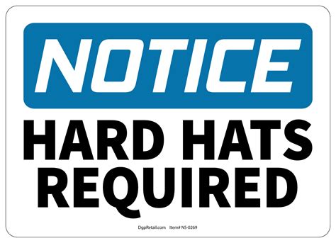 Osha Notice Safety Sign Hard Hats Required 10x14 Ebay
